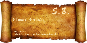Simon Borbás névjegykártya